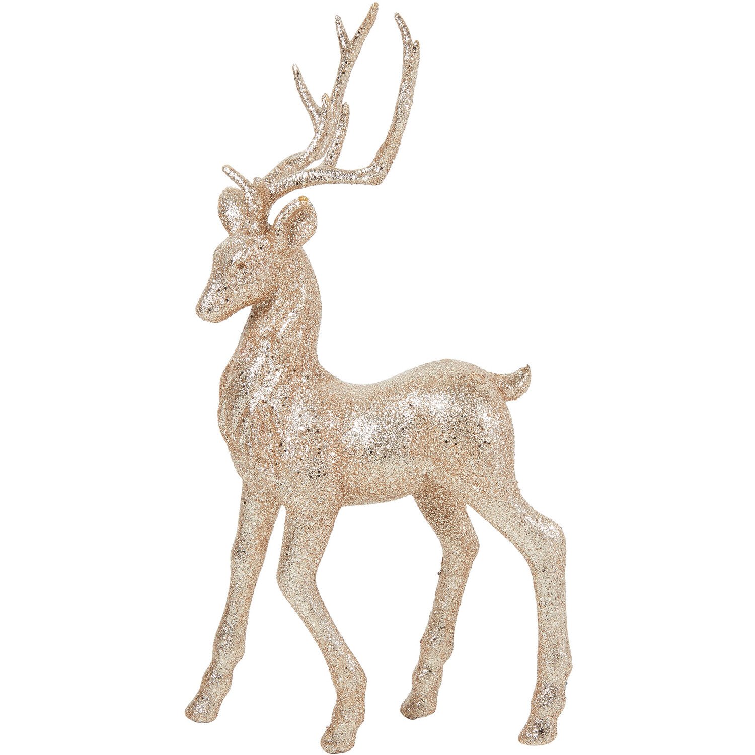 Gold Glitter Standing Reindeer - Gold Image 2