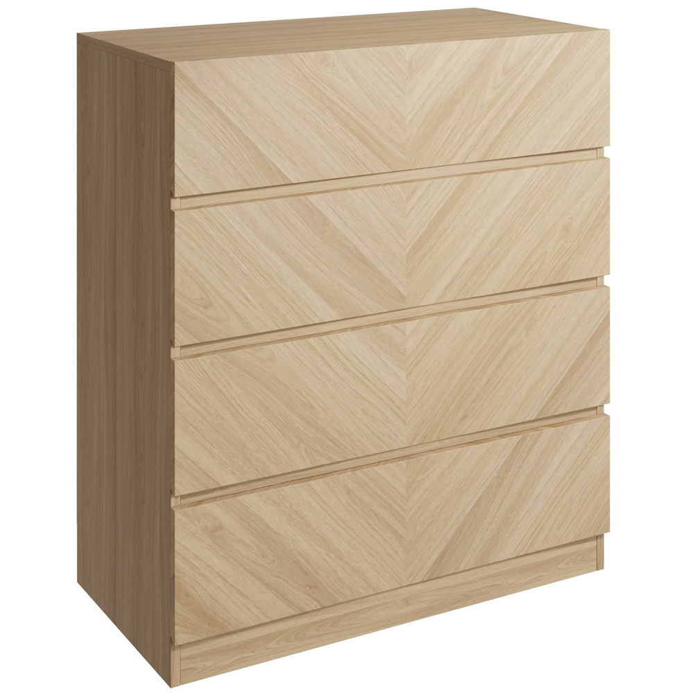 GFW Catania 4 Drawer Euro Oak Wood Chest of Drawers Image 4