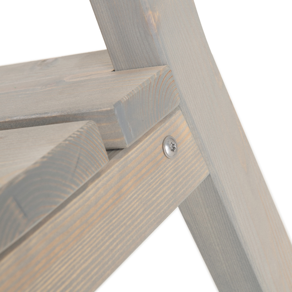 AMATA Ungurs Grey Wooden Straight Garden Chair Image 4