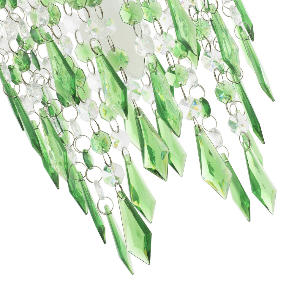 Happy Homewares Waterfall Design Clear and Emerald Acrylic Drops and Beads Pendant Shade Image 6