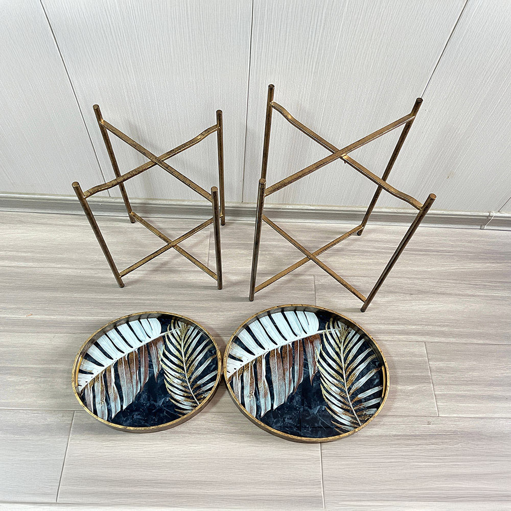 Acacia Home Set of 2 Oval Round Table Image 3