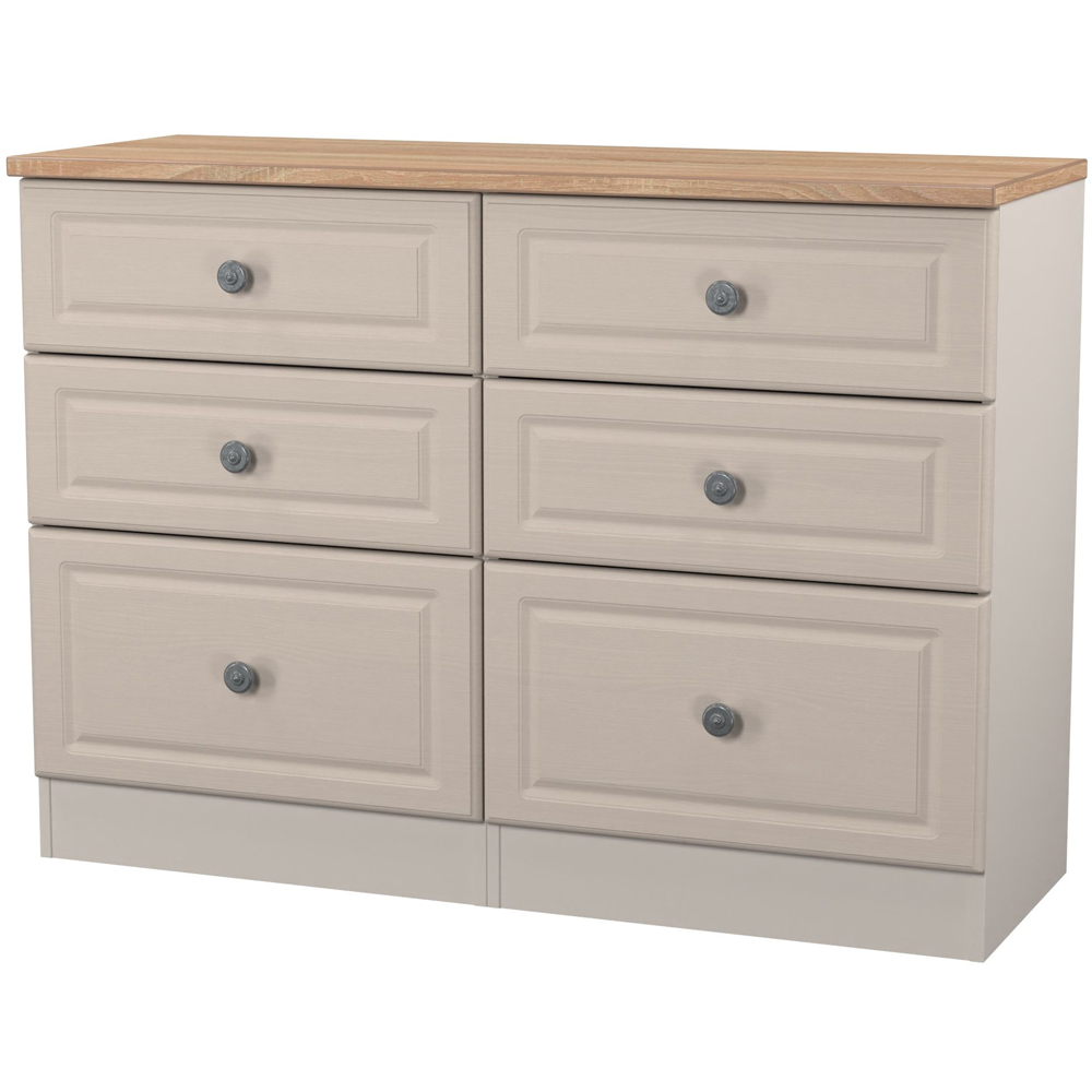 Crowndale Norfolk 6 Drawer Kashmir Ash and Bardolino Oak Wide Chest of Drawers Ready Assembled Image 3