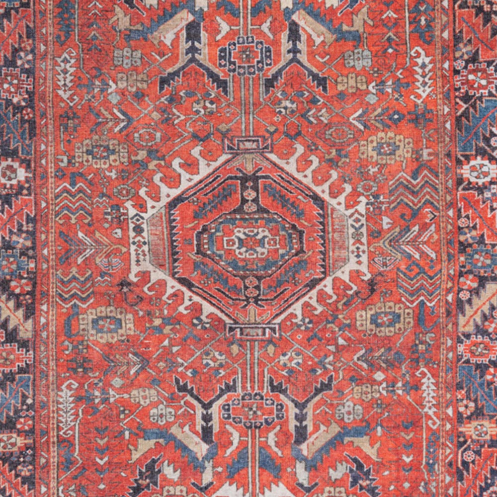 Kukoon Vintage Persian Inspired Terracotta Red Washable Rug 120 x 170cm Image 3