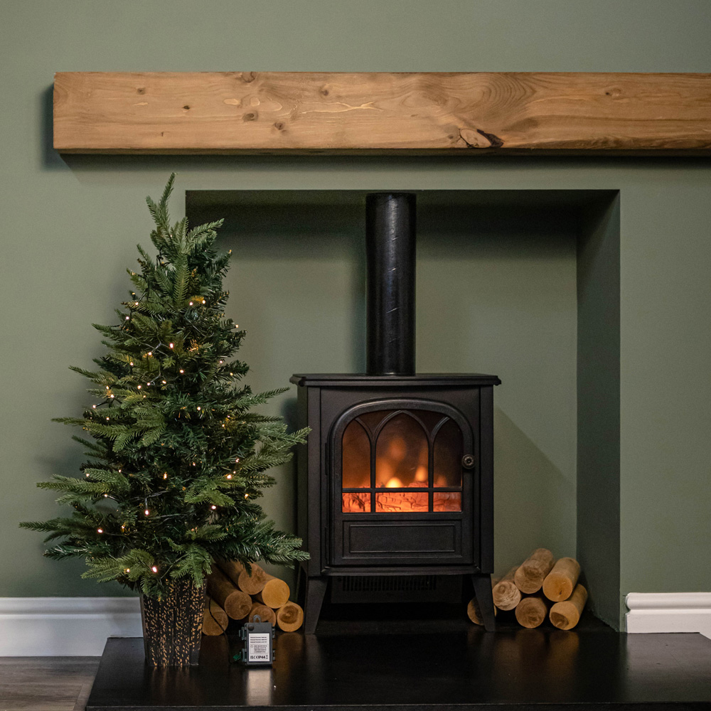 Samuel Alexander Warm White LED Pre Lit Firefly Artificial Christmas Tree with Pot 3ft Image 6