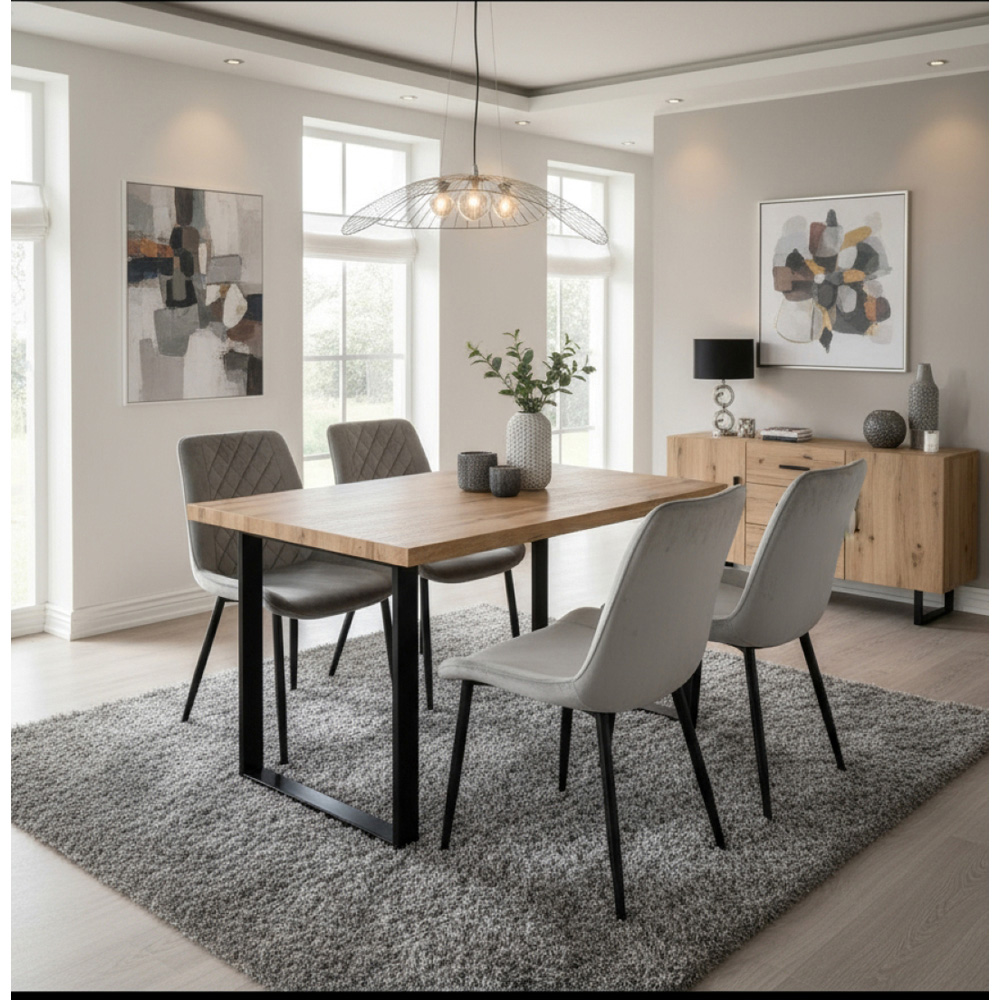Indoor Living Colorado Amelia 4 Seater Dining Table Grey and Natural Image 7