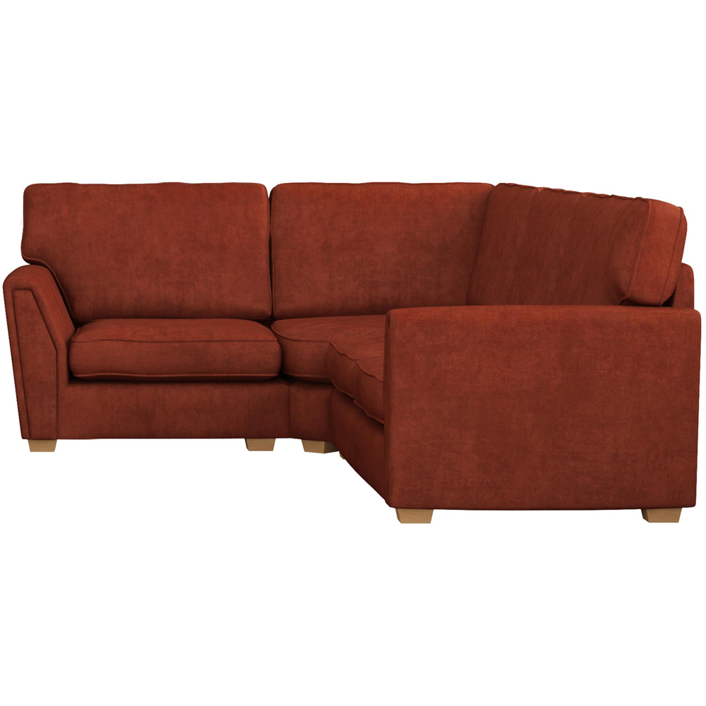 Wendleberry 3 Seater Marmalade Plush Velvet Fixed Back Left Hand Corner Sofa Image 3