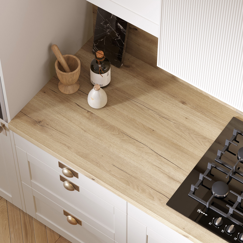 Omega Modern Ashdown Oak Effect Laminate Square Edge Kitchen Worktop 4100 x 620 x 38mm Image 4