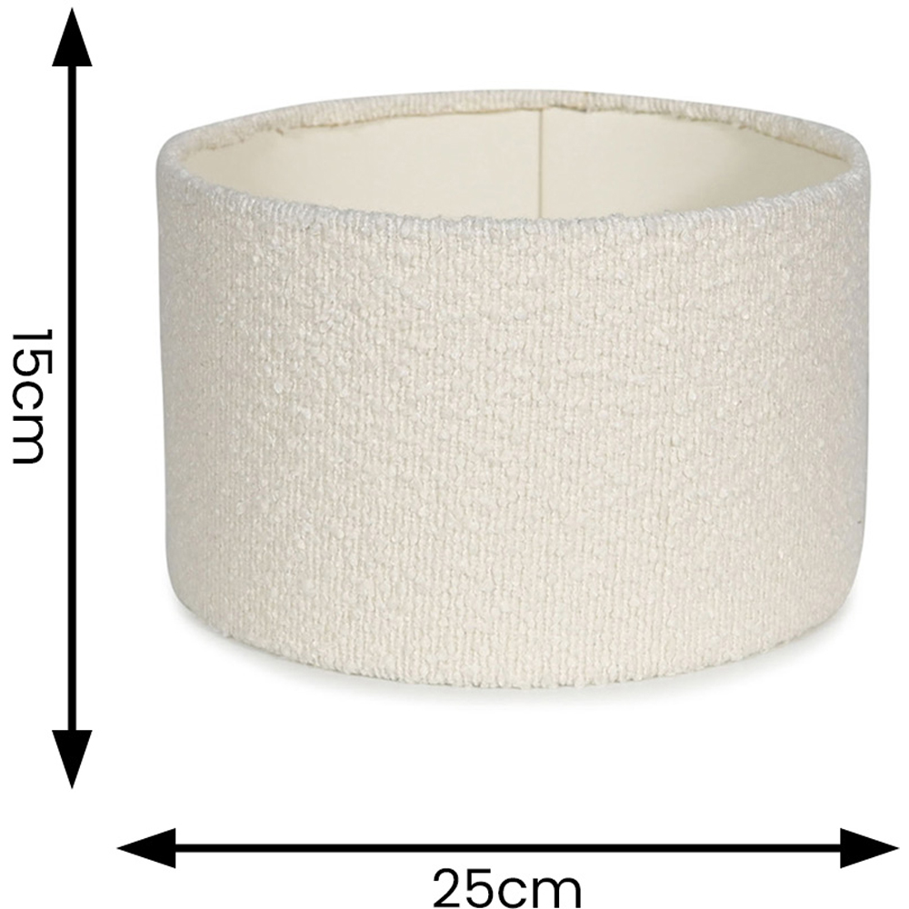 ValueLights Reni Cream Boucle Ceiling Drum Lamp Shade Small Image 6