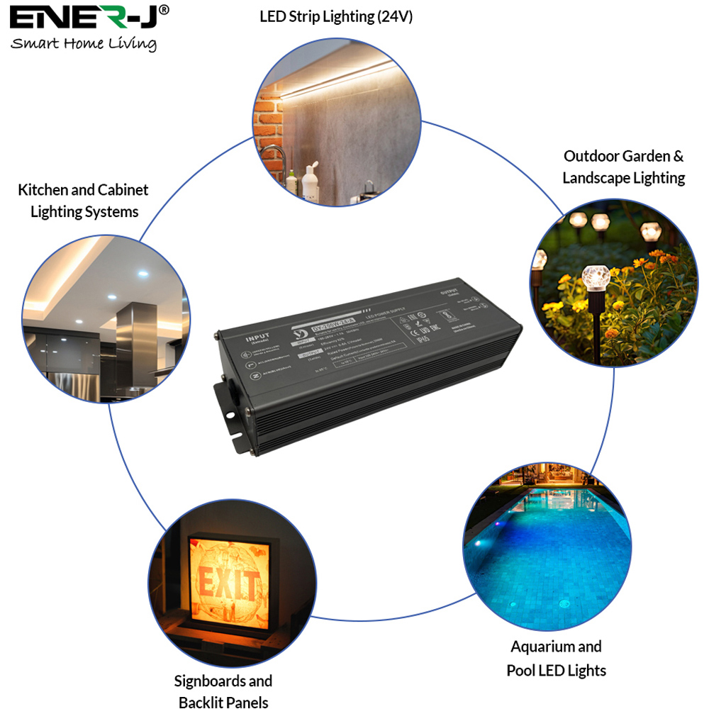 ENER-J Waterproof 200W 24V IP65 and IP67 Rated Power Supply Image 3
