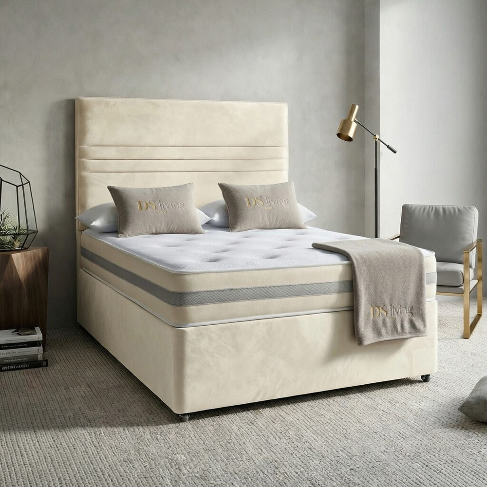 DS Living Harrington Single Cream Plush Divan Bed Image 5