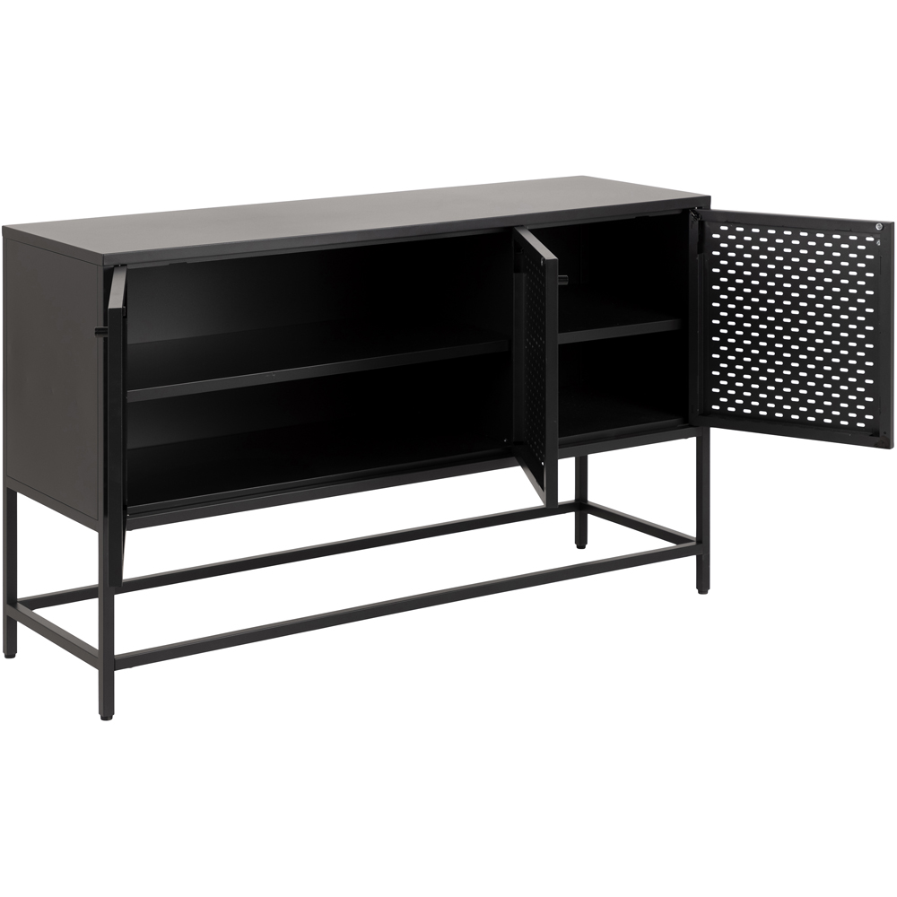 Florence Newcastle 3 Door Matt Black Raised Sideboard Image 5