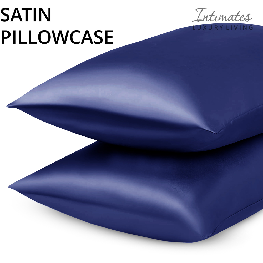 Intimates King Size Navy Satin Bedding Set Image 5