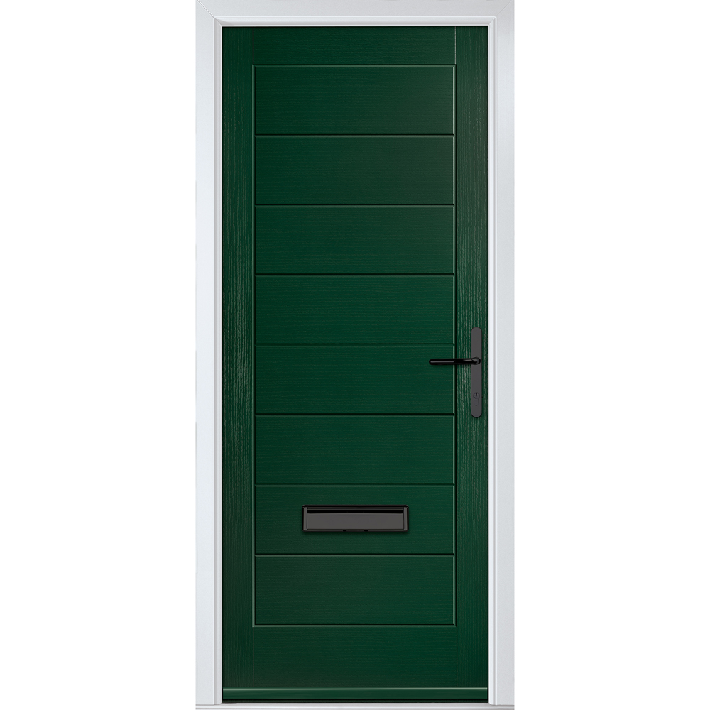 Crystal-Direct Monza Solid Green GRP No Glass Left Hand Open Front Door 890 x 2090mm Image 1