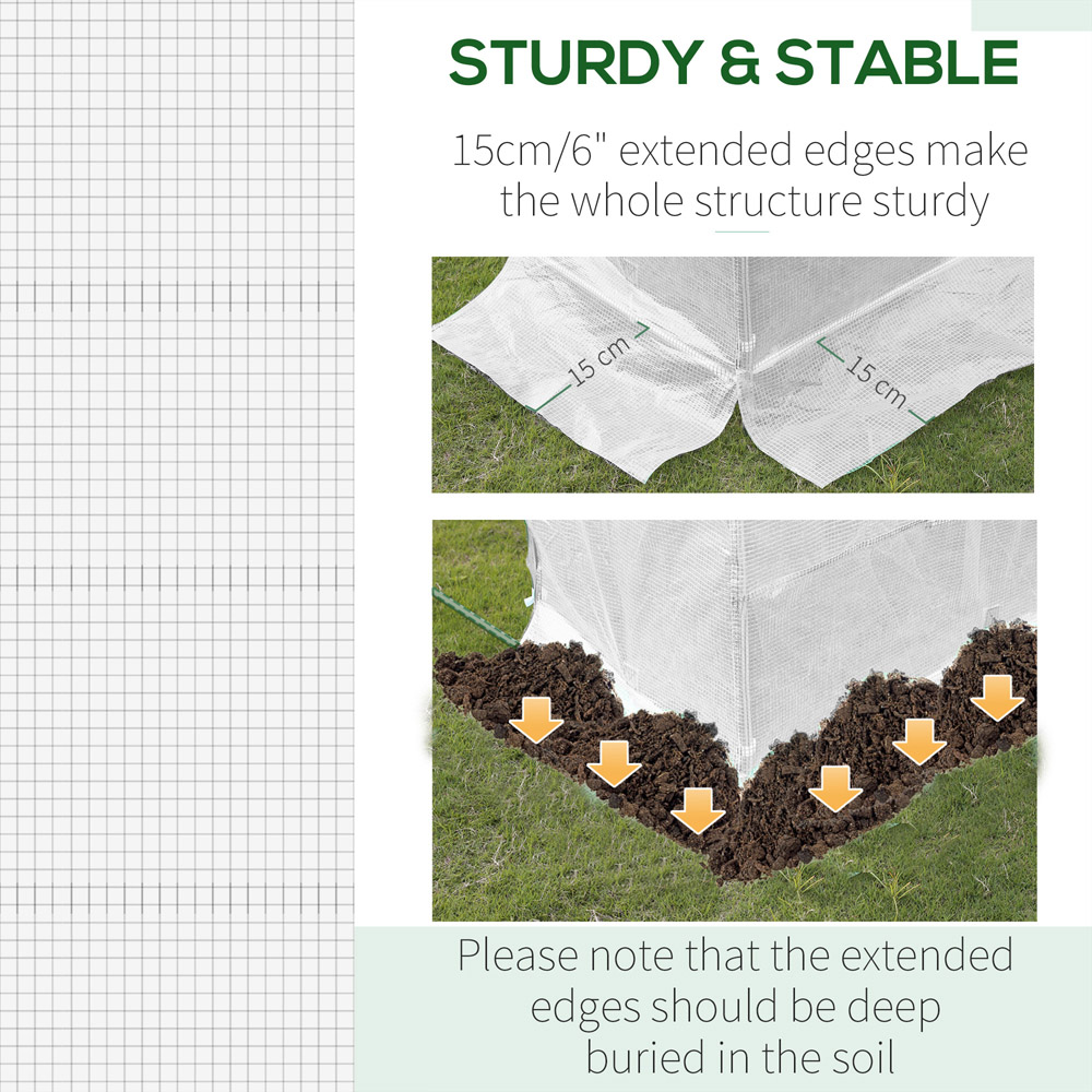 Outsunny White 10 x 6.5ft Replacement Greenhouse Cover Image 6