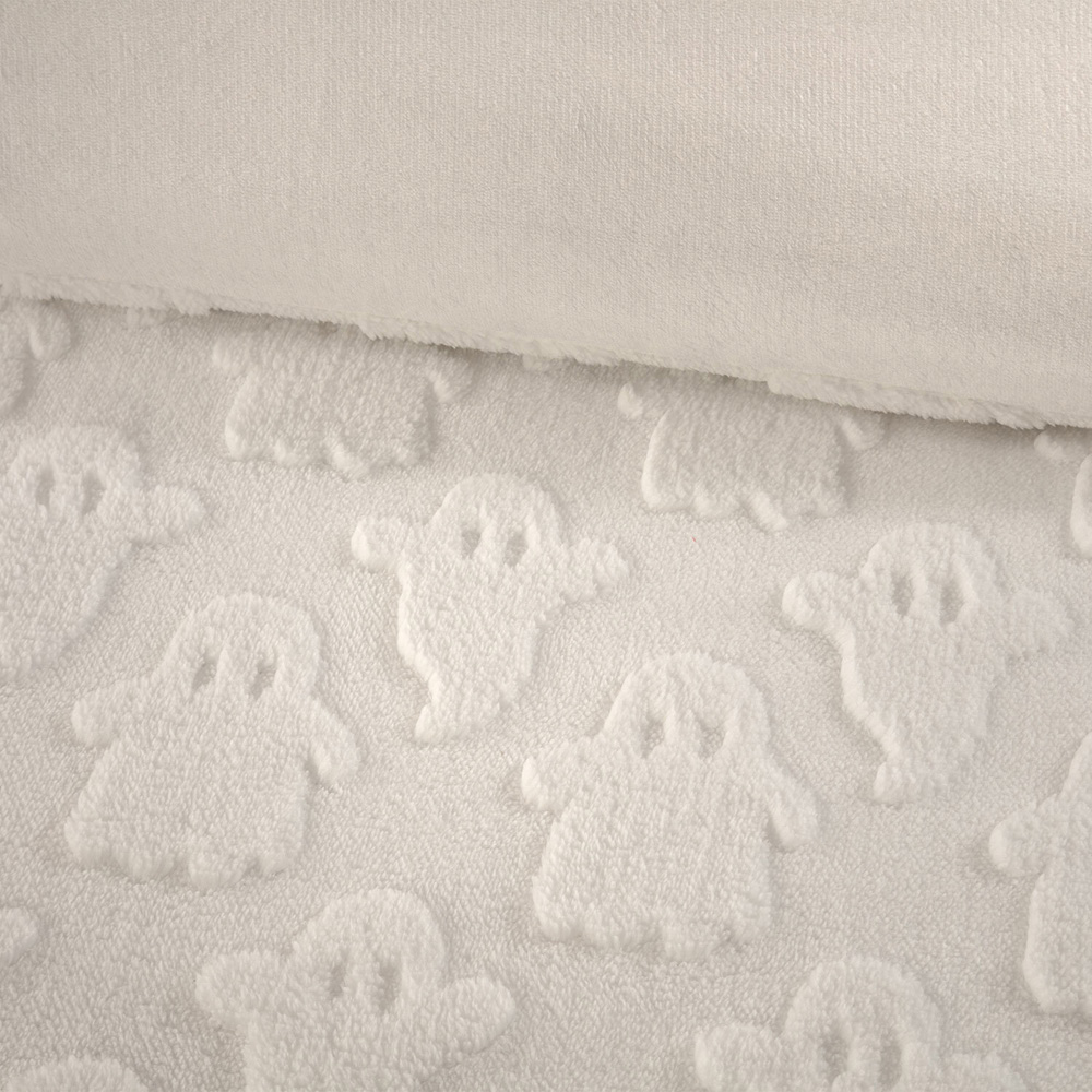 Ghosts Teddy Fleece Duvet Set White Single Image 4