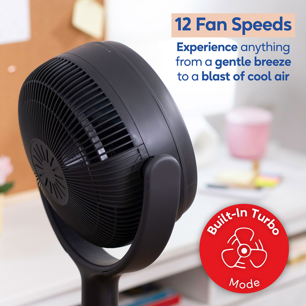 Russell Hobbs Grey Height Adjustable Oscillating Pedestal Circulator Fan with Remote 8 inch Image 6