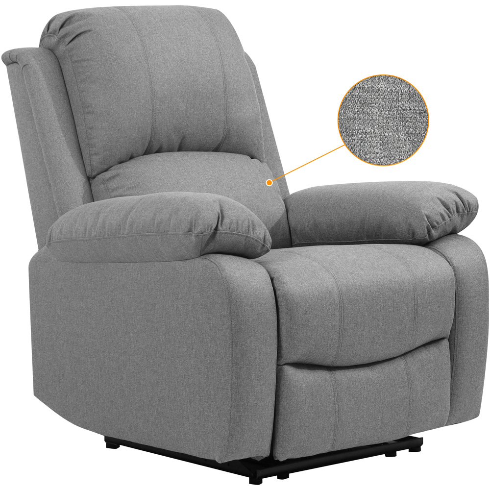 Comfy Living Light Grey Linen Electric Recliner Chair Image 4