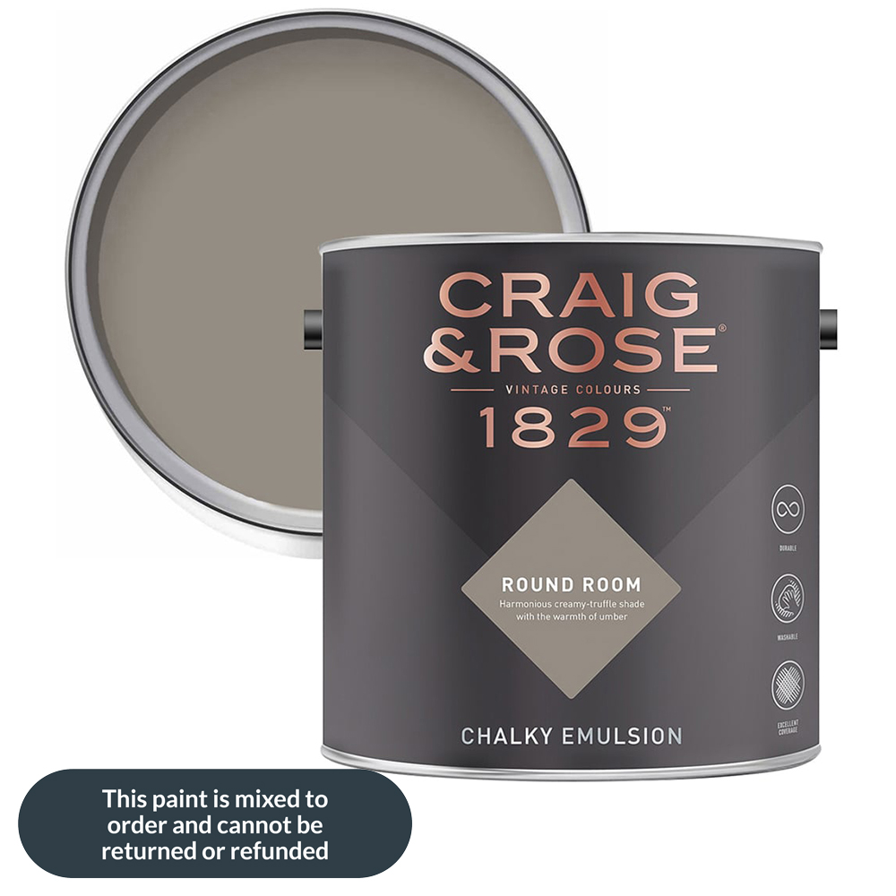 Craig & Rose 1829 Vintage Walls and Ceilings Round Room Chalky Matt Emulsion Paint 2.5L Image 1