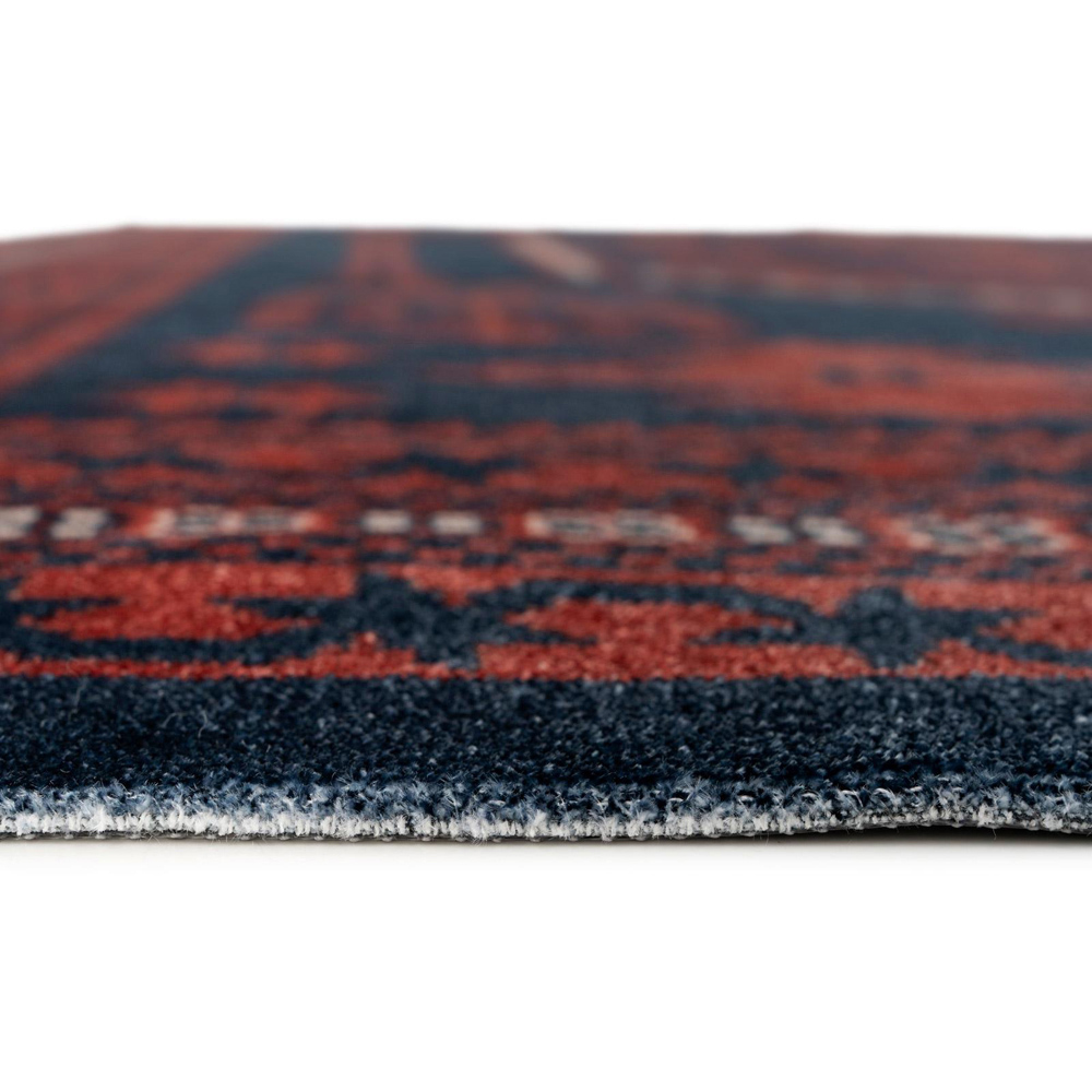 Kukoon Asha Red and Navy Flat Persian Style Vintage Rug 60 x 240cm Image 4