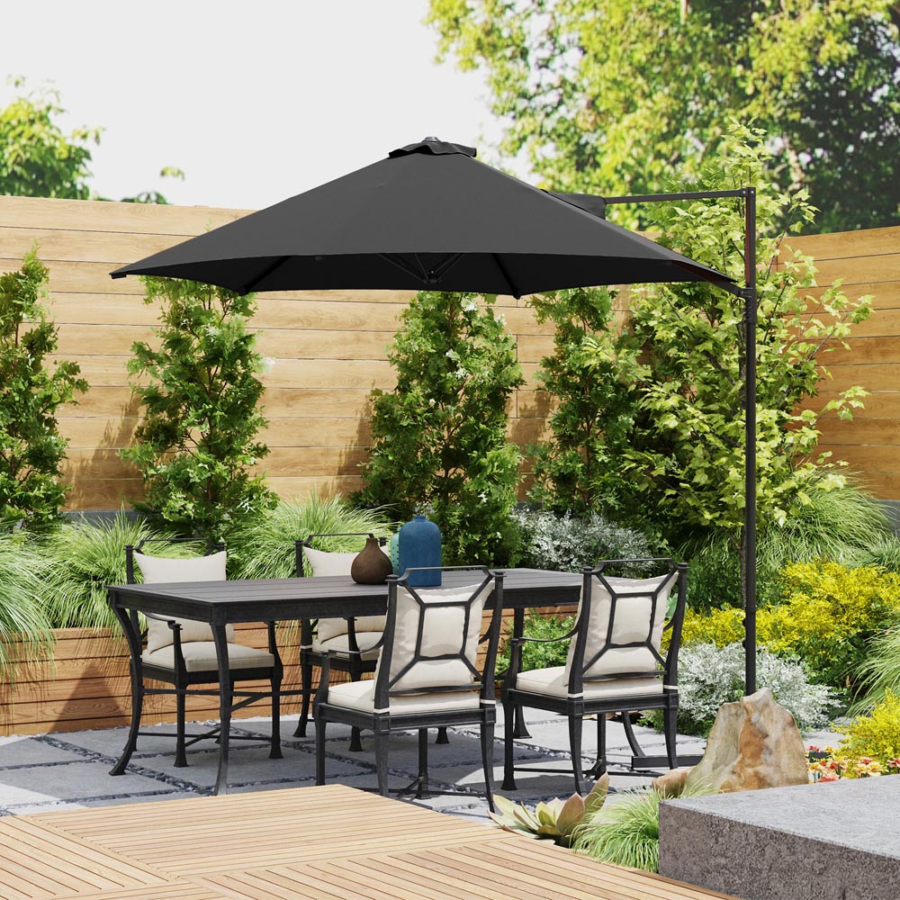 Outsunny Black Rotating Offset Roma Parasol 2.5m Image 3