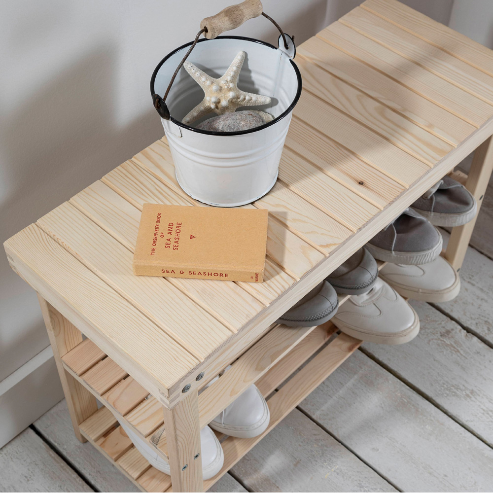 Noa and Nani Einar Natural Pine Small Pine Shoe Rack Image 3