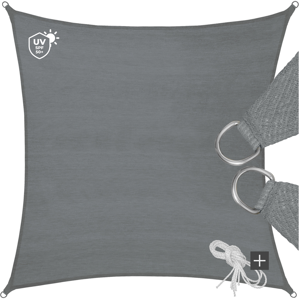 tectake Grey UV 50+ Rectangular Shade Sail 360cm Image 2