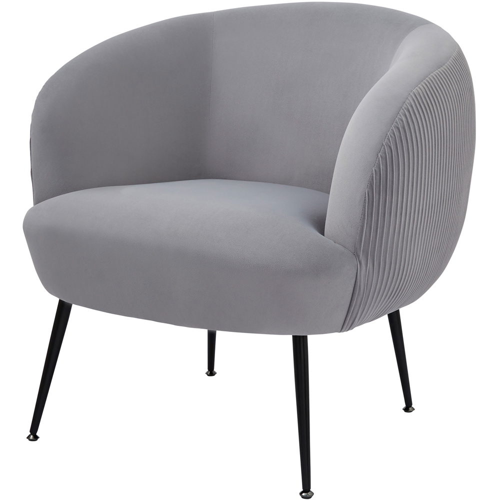 GFW Kamilah Grey Velvet Pleated Accent Chair Image 3