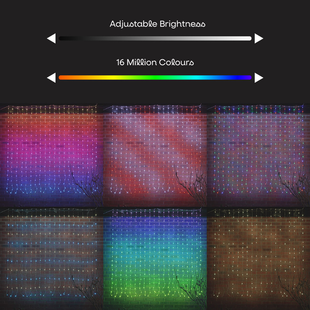 ValueLights Smart App-Control RGB IP44 Fairy Curtain Light 2 x 2m Image 3