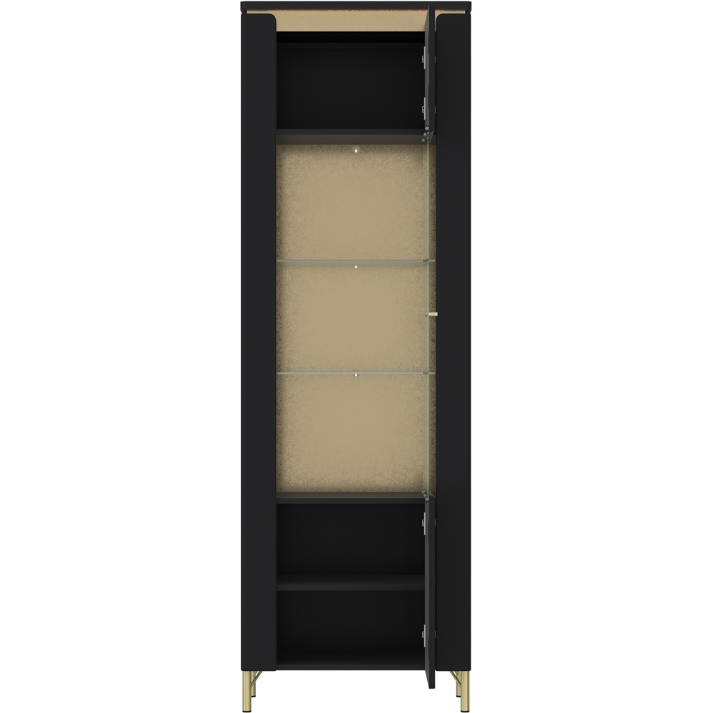 Furniture To Go Genoa Vitrin Single Door Black Cabinet Image 3