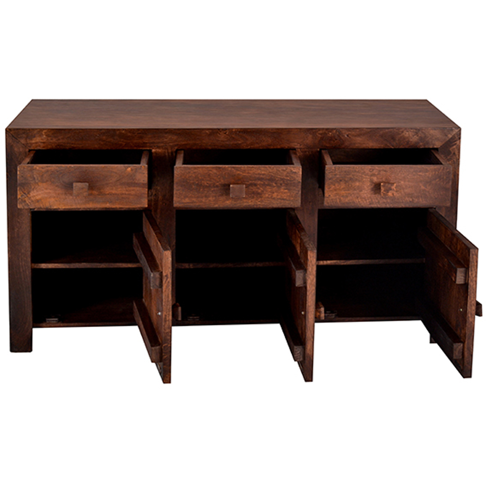 Brooklyn Nihash Toko 3 Door 3 Drawer Dark Mango Sideboard Image 3