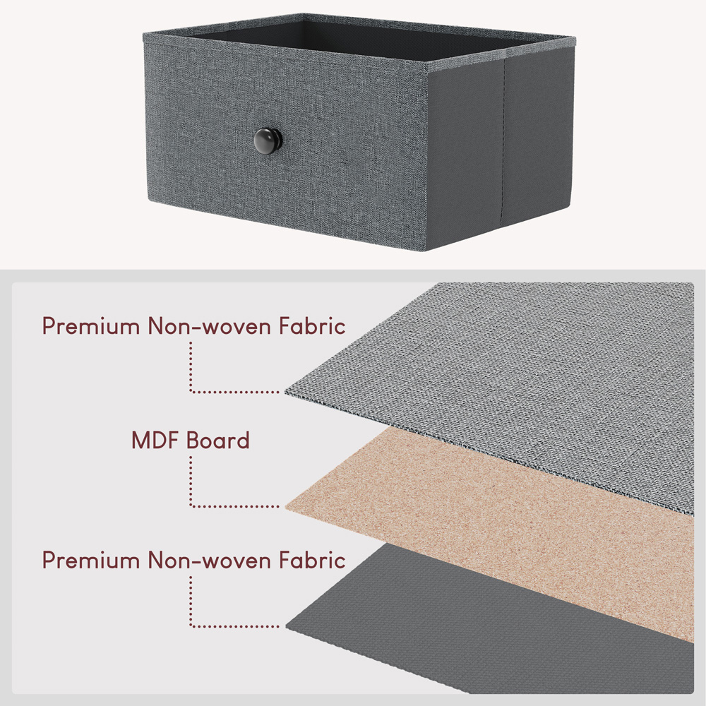 Vida Designs Chorley 4 Drawer Grey and Black Fabric Chest of Drawer Image 7