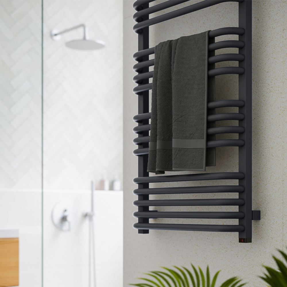 Terma Alex One 2046BTU Modern Grey Electric Towel Rail 1140 x 500mm Image 4