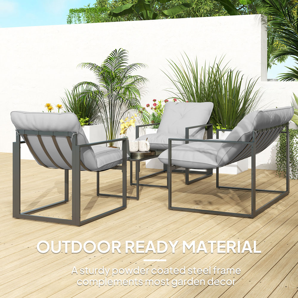 Outsunny 4 Seater Grey Garden Sofa Set Image 7