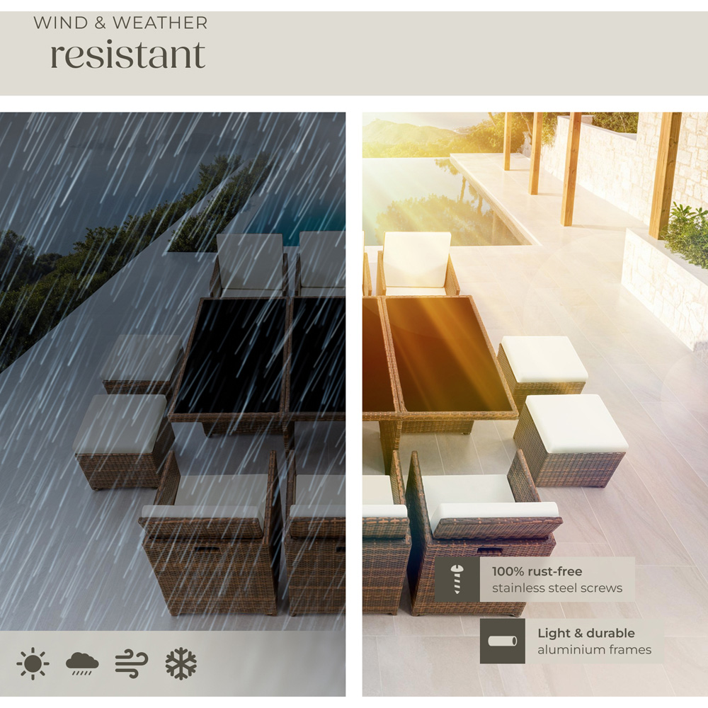 tectake New York 10 Seater Black and Brown Dining Table Image 7