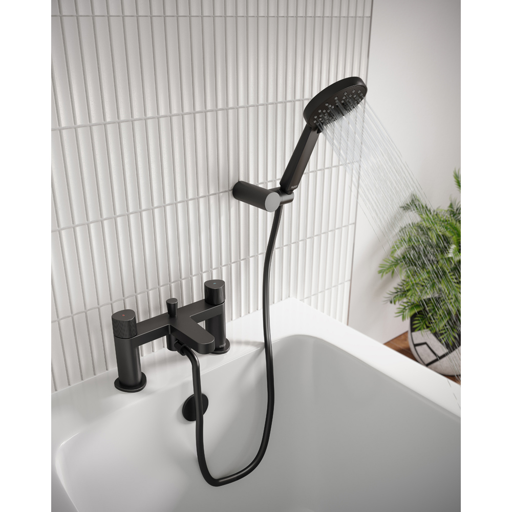 Bristan Liso Matt Black Bath Shower Mixer Tap with Handset Image 4
