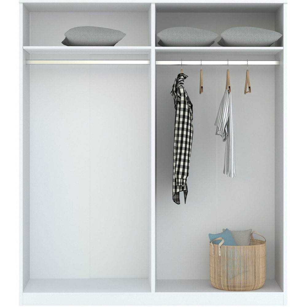 Finley 4 Door White Mirrored Wardrobe Image 5