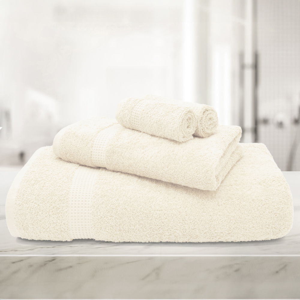 Mayfair Egyptian Cotton Cream Bath Sheet Set of 2 Image 2