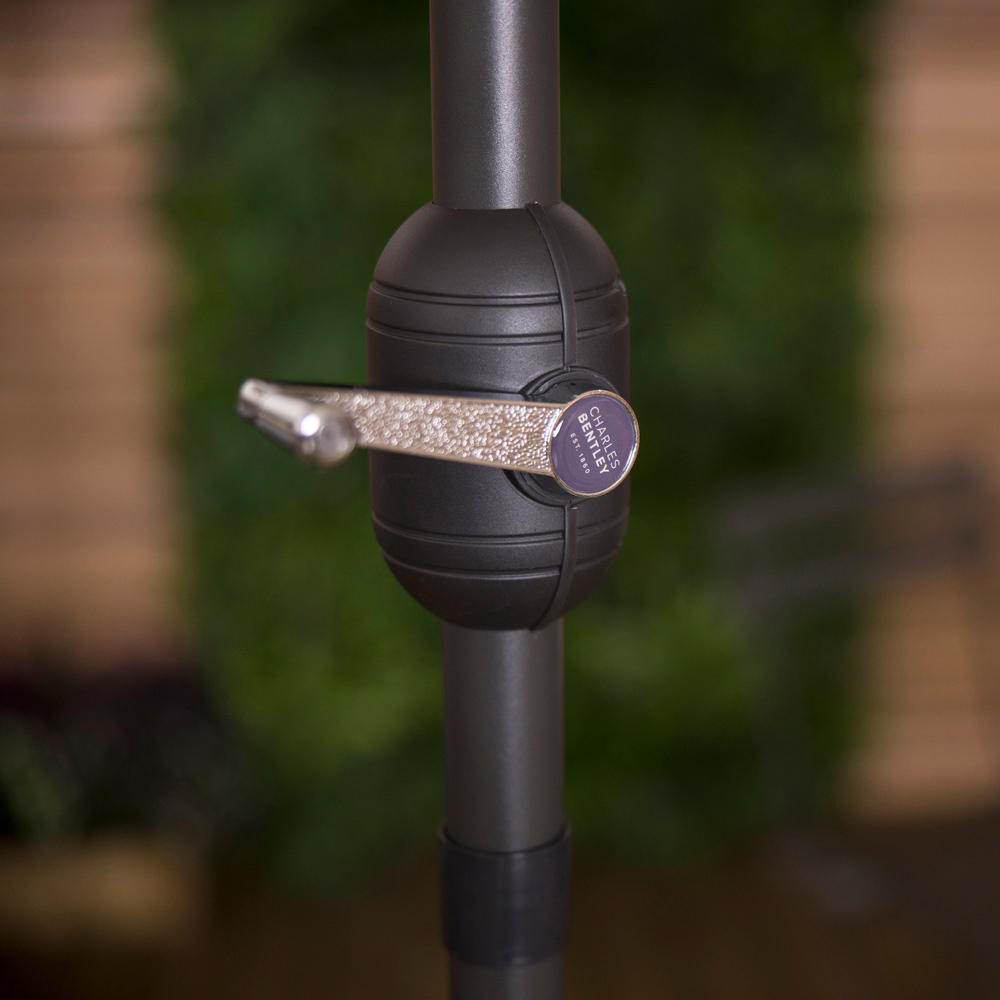 Charles Bentley Cream Metal Crank and Tilt Parasol 2.7m Image 5
