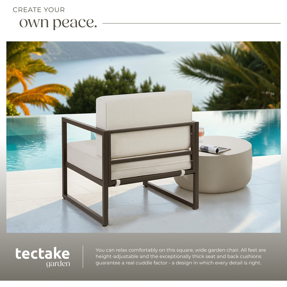 tectake Comosa Set of 2 Brown and Beige Garden Chair Image 4