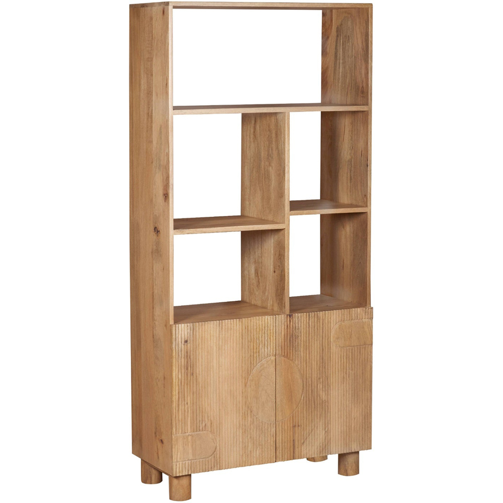 IH Design Ajmer 2 Door 6 Shelf Solid Wood Bookcase Image 4