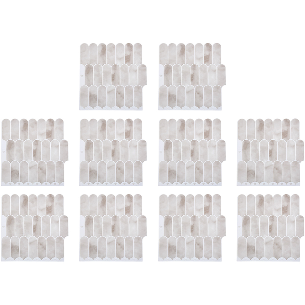 Living and Home Light Beige Arch Self Adhesive Wall Sticker 10 Pack Image 2