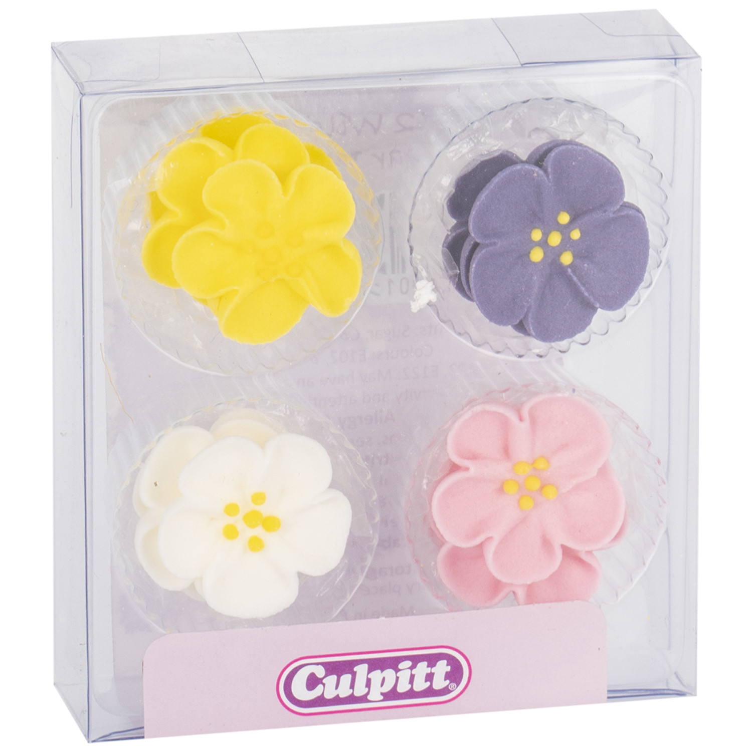 Pack of 12 Decorational Sugar Pipings - Wild Roses Image