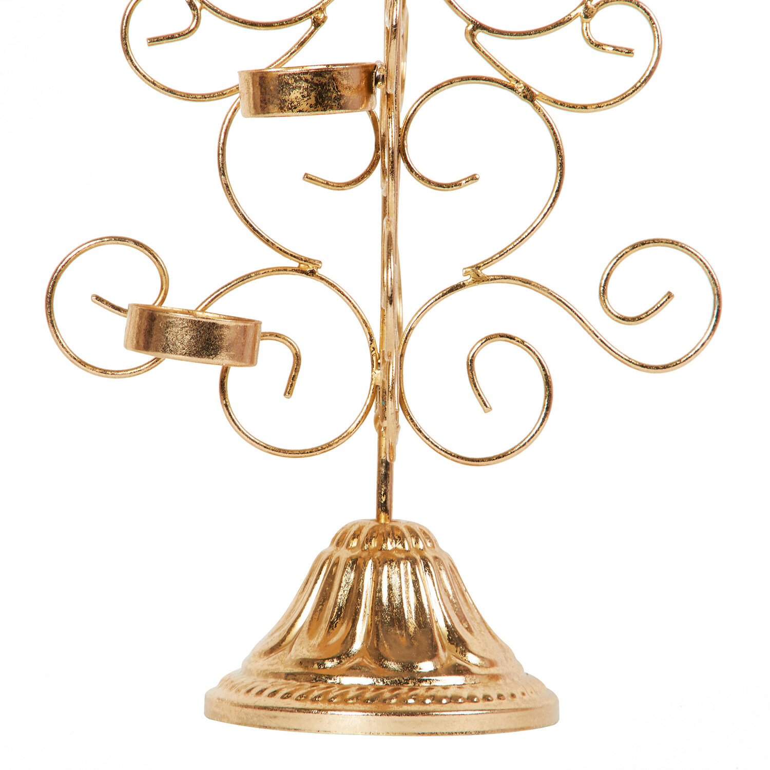 Metal Christmas Tree Candle Holder - Gold Image 4