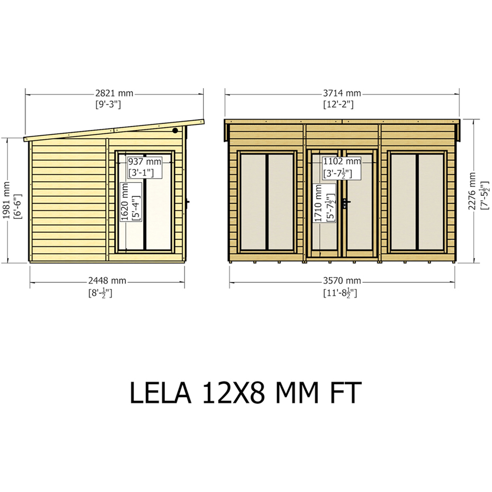 Shire Lela 12 x 8ft Double Door Summerhouse Image 9