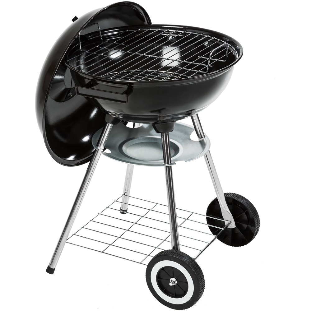 tectake Black BBQ Kettle Grill with Wheels Image 3