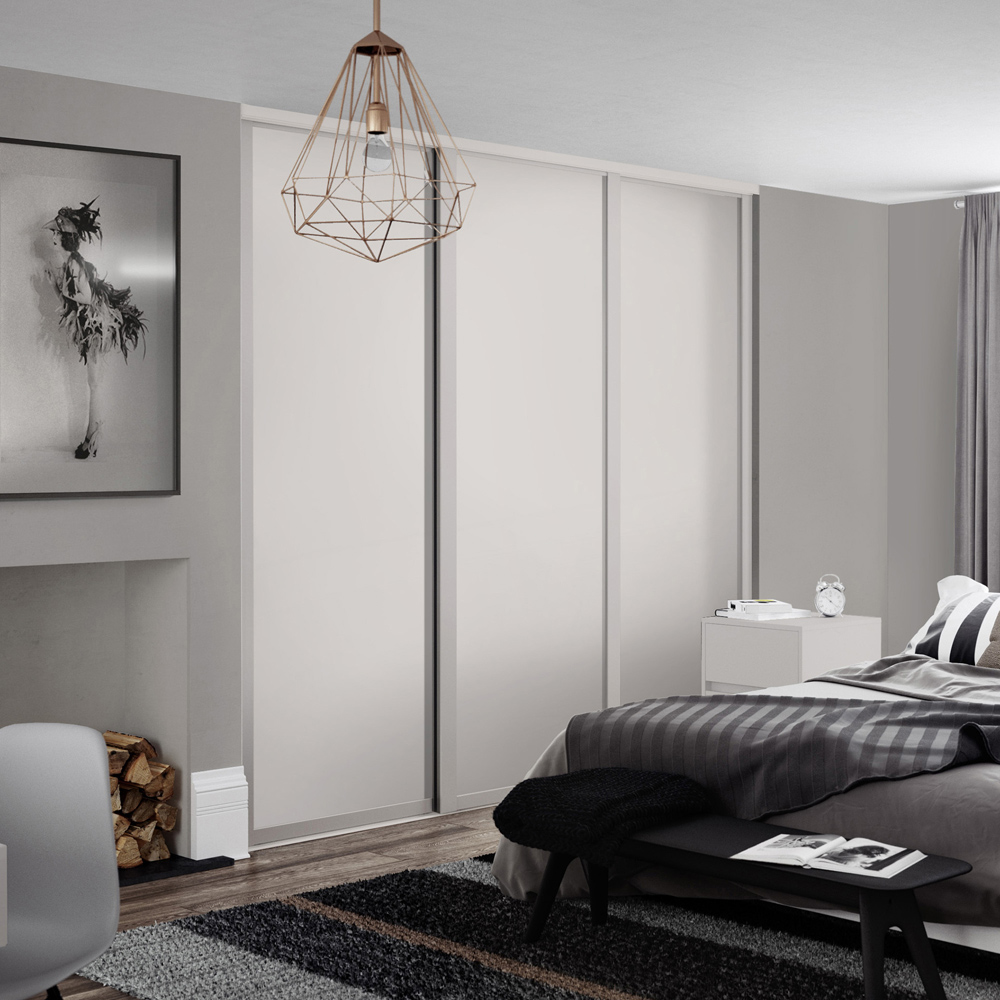 Spacepro Shaker Single Panel Cashmere Sliding Door 2220 x 762mm Image 2
