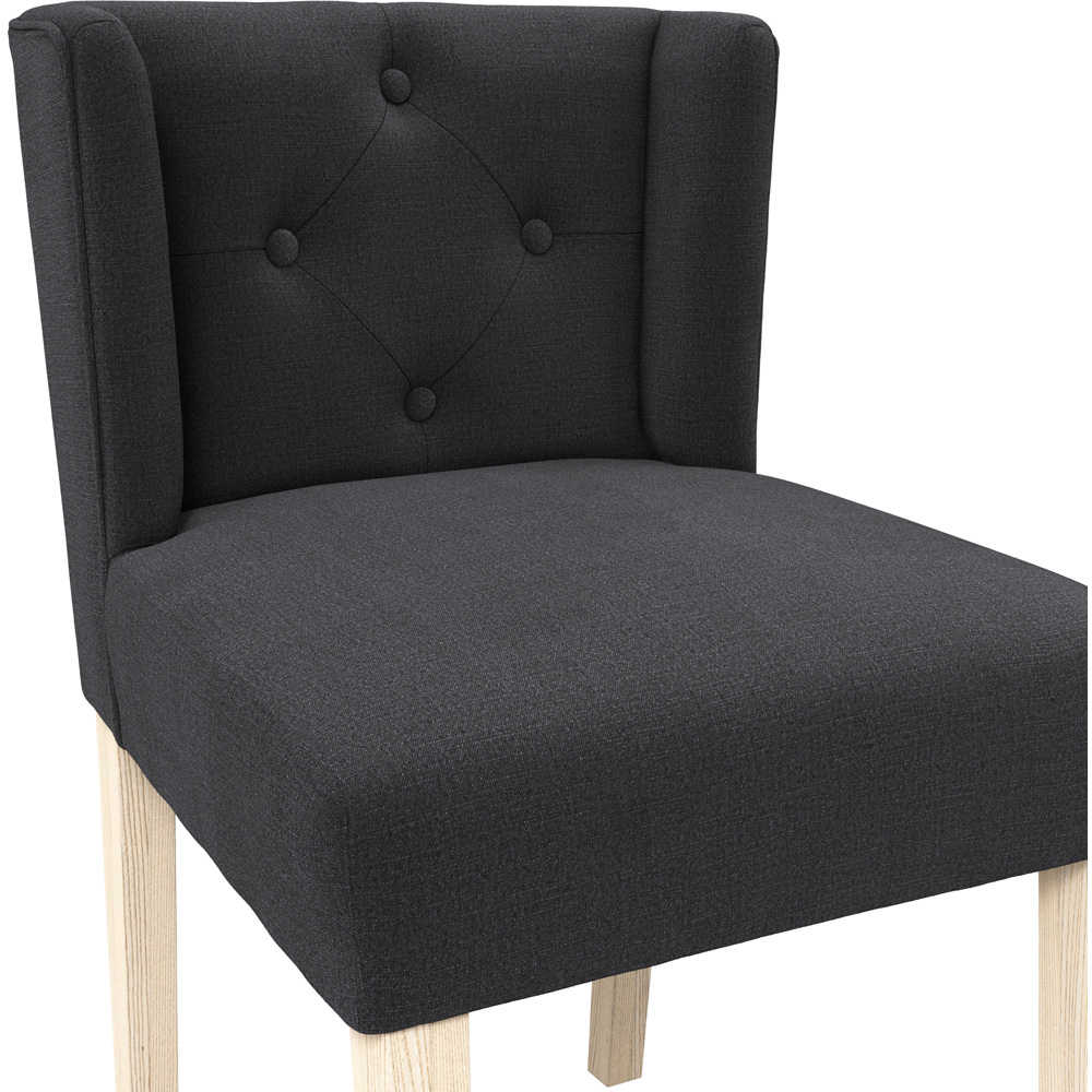 LPD Home Shay Anthracite Linen Winged Back Dining Chair Image 6