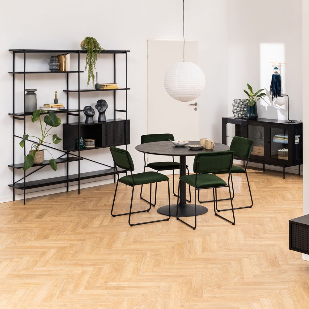 Florence Angus Single Door 5 Shelf Black Bookcase Image 9