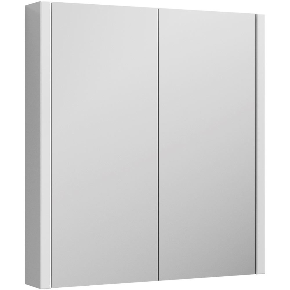 nuie Eden 2 Door Gloss White Wall Hung Mirror Cabinet 600mm Image 2