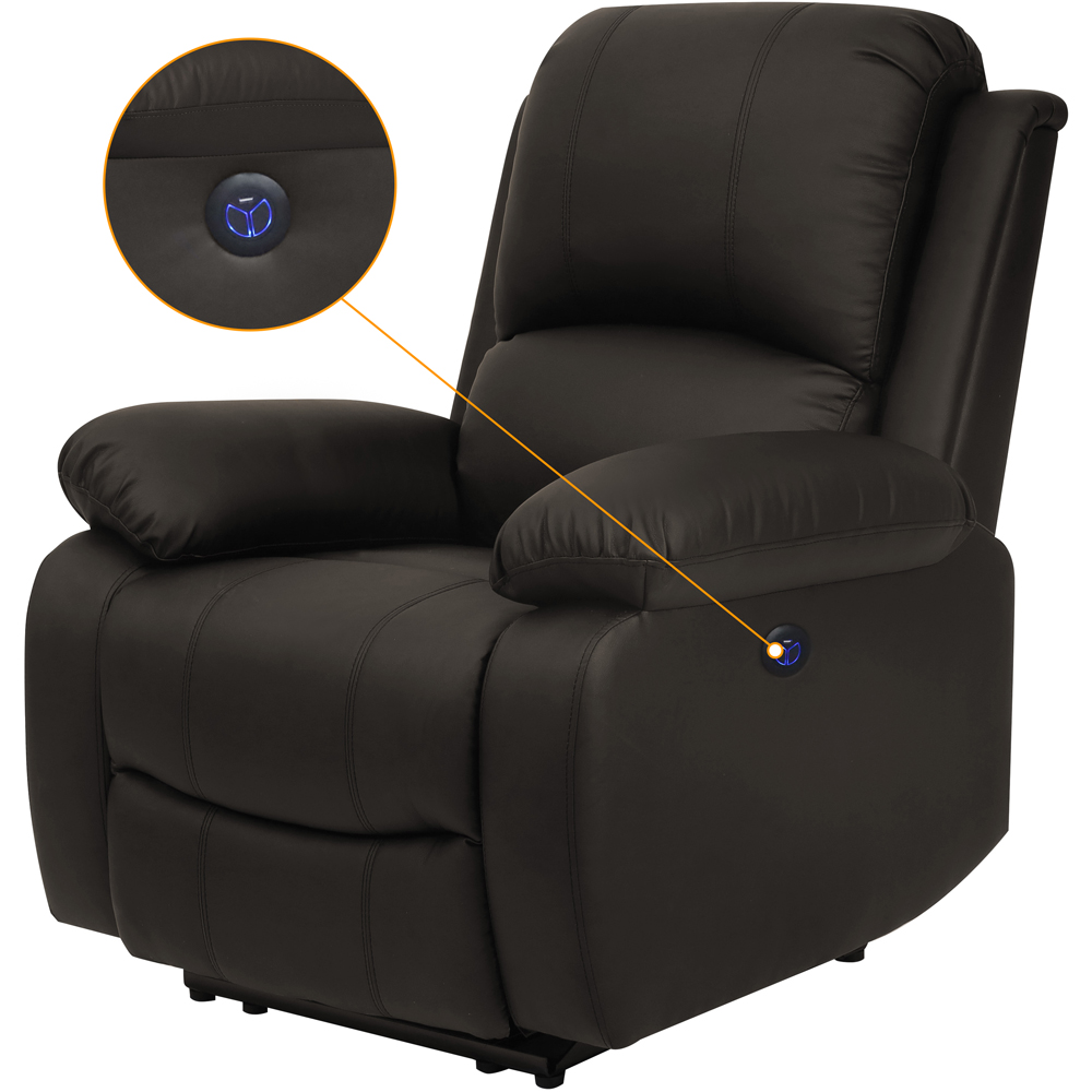 Comfy Living Brown PU Leather Electric Recliner Chair Image 5